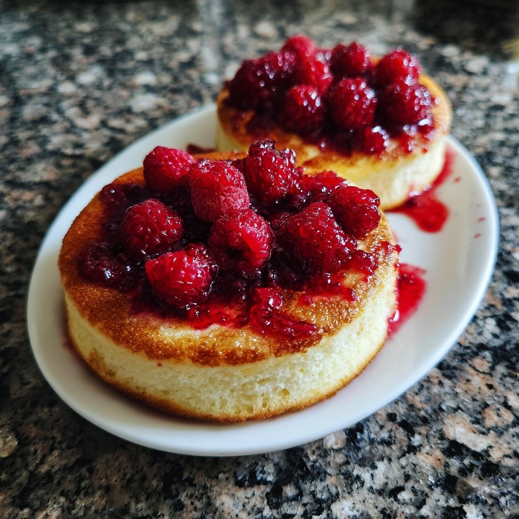 Pfannkuchen mit Himbeeren