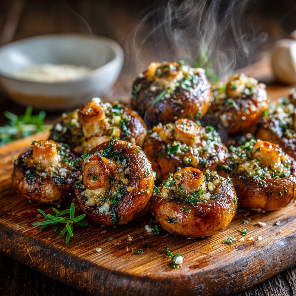 Knoblauch Champignons Als Grill Beilage