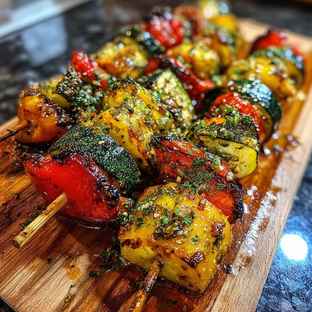 Grillgemüse Spieße Mit Paprika Und Zucchini