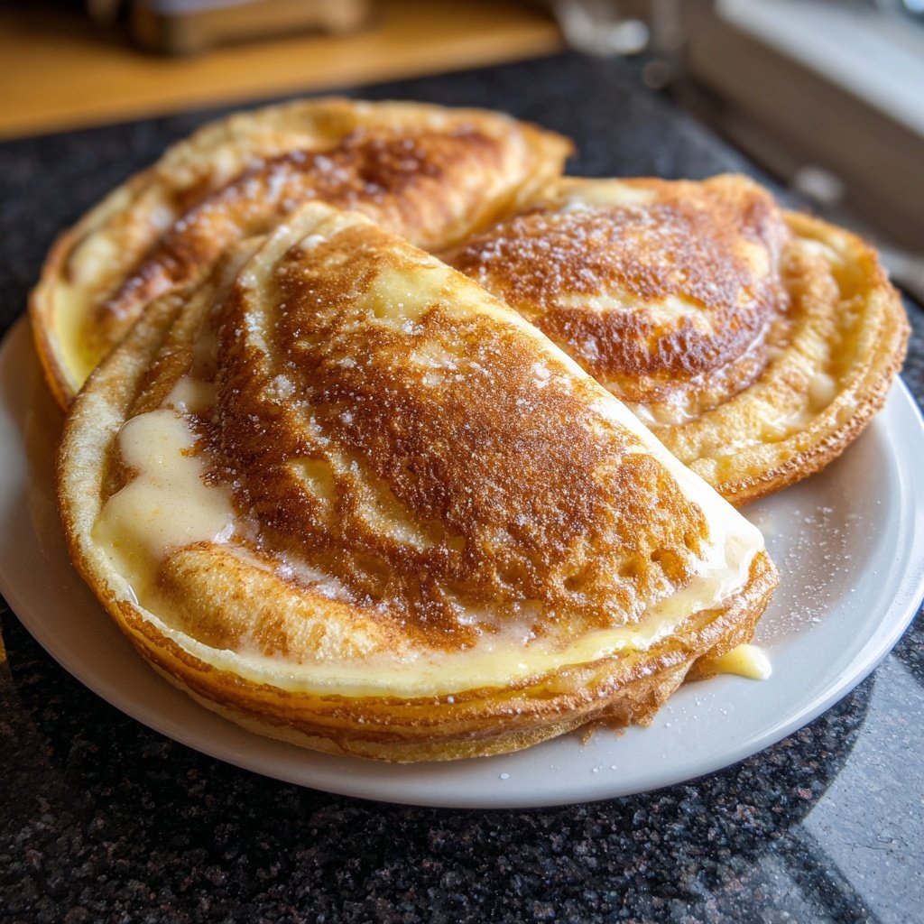 Pfannkuchen mit Vanillepudding