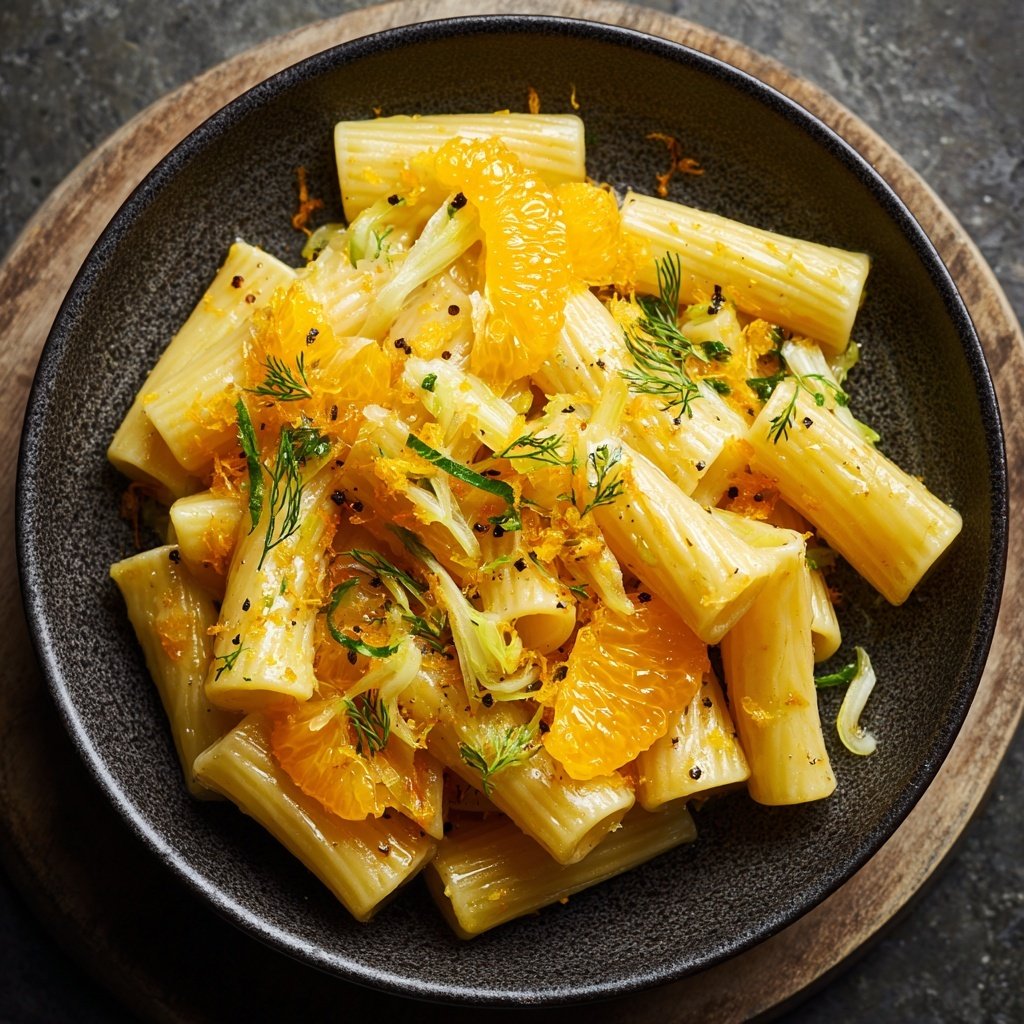 Rigatoni mit Fenchel und Orange