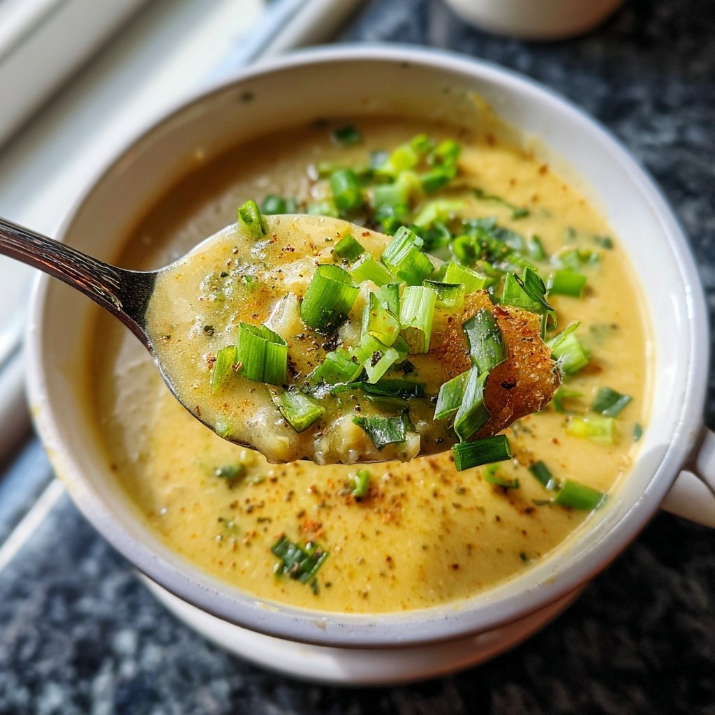 Blumenkohlsuppe mit Lauchzwiebeln