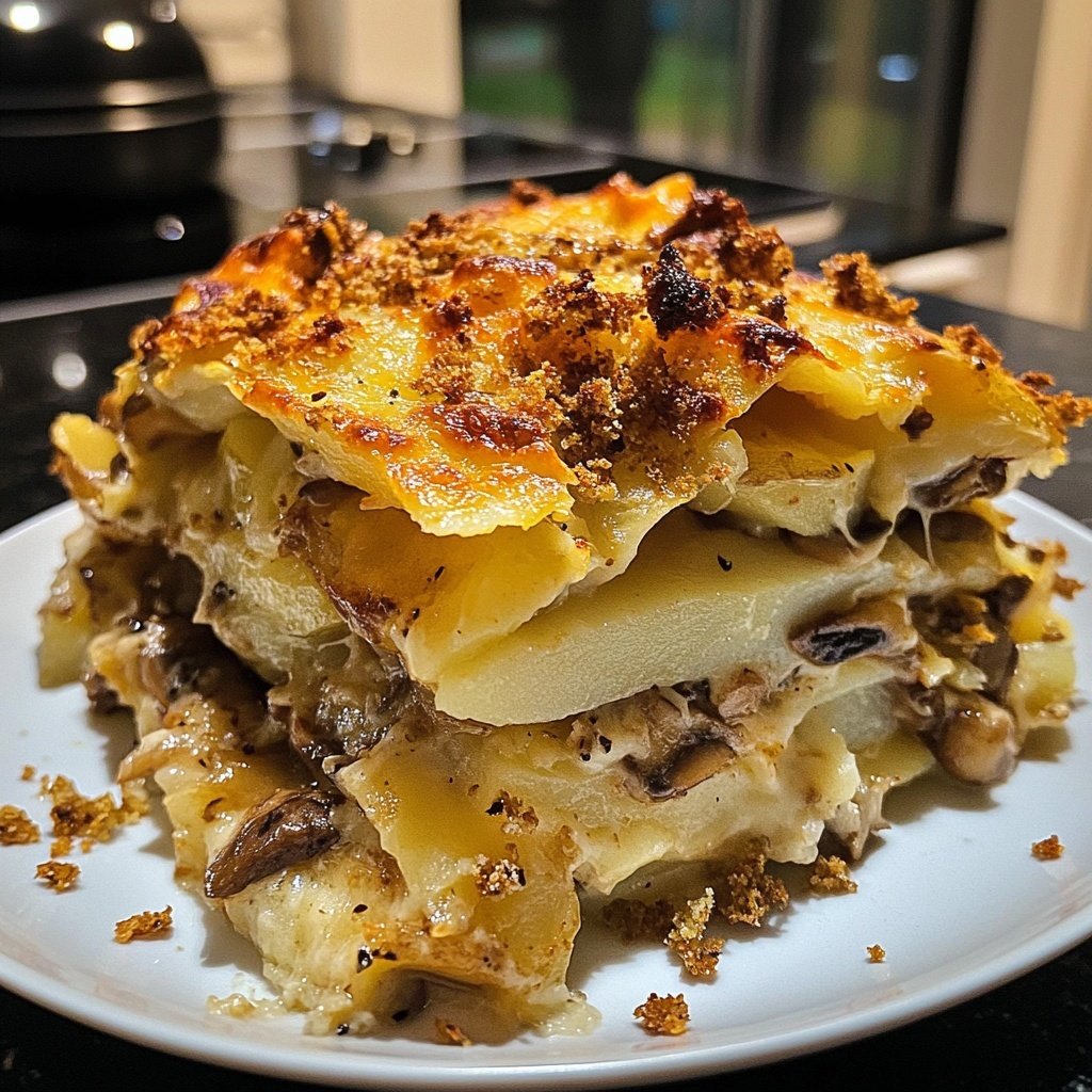 Kartoffelauflauf mit Pilzen
