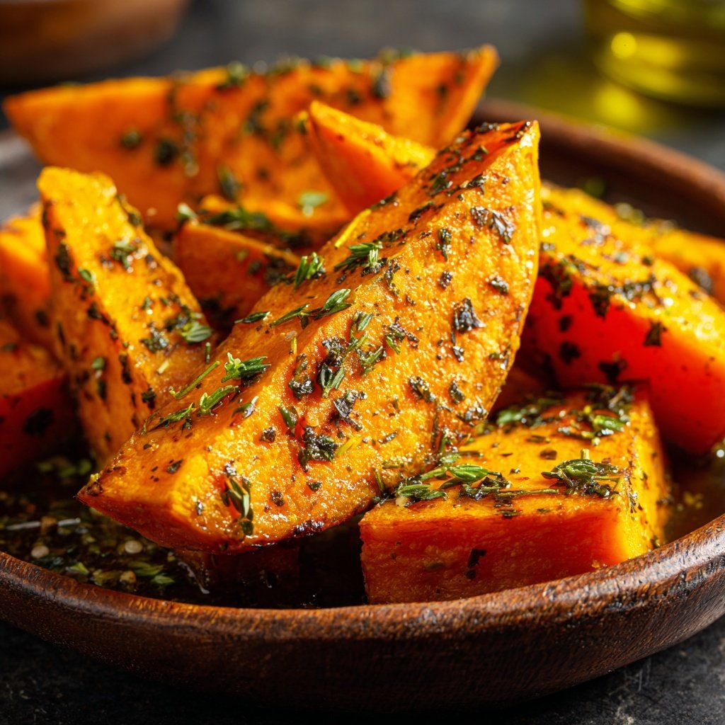 Abendessen vegetarisch mit Ofenkürbis